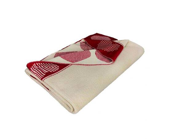 Плед 100х150 вязаный Серця Прованс (025050), Цвет: красный, Размер: 100x150, изображение 2