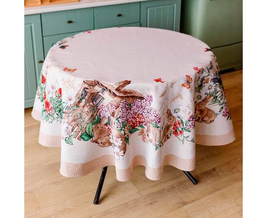 Скатертина кругла Alicia D-140 Прованс (026071), Тип: скатертини, Основний колір: бежевий, Форма скатертини: кругла, Розмір: Ø140, зображення 3