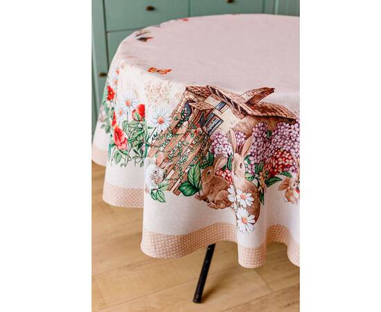 Скатертина кругла Alicia D-140 Прованс (026071), Тип: скатертини, Основний колір: бежевий, Форма скатертини: кругла, Розмір: Ø140, зображення 4