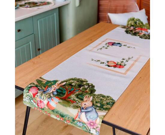 Доріжка 35х100 Галявина Прованс (034165), Тип: доріжки (раннери), Основний колір: зелений, Форма скатертини: прямокутна, Розмір: 35x100, зображення 2