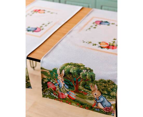 Доріжка 35х100 Галявина Прованс (034165), Тип: доріжки (раннери), Основний колір: зелений, Форма скатертини: прямокутна, Розмір: 35x100, зображення 4