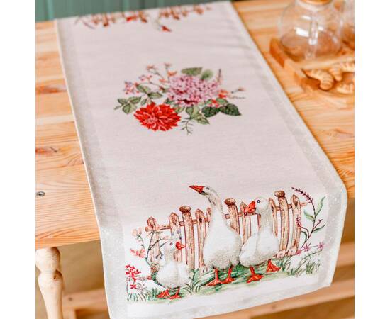 Дорожка 40х140 Гуси Прованс (034163), Тип: дорожки (раннеры), Цвет: коричневый, Форма скатерти: прямоугольная, Размер: 40x140, изображение 2