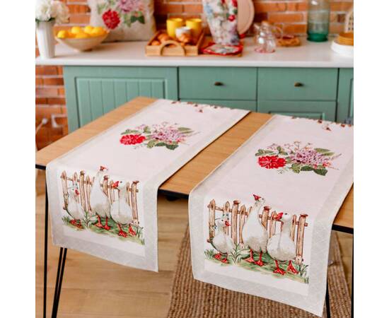 Дорожка 40х140 Гуси Прованс (034163), Тип: дорожки (раннеры), Цвет: коричневый, Форма скатерти: прямоугольная, Размер: 40x140, изображение 3