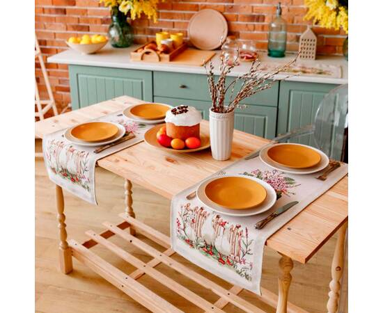 Дорожка 40х140 Гуси Прованс (034163), Тип: дорожки (раннеры), Цвет: коричневый, Форма скатерти: прямоугольная, Размер: 40x140, изображение 4