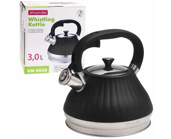 Чайник 3л зі свистком Kamille (858), зображення 4
