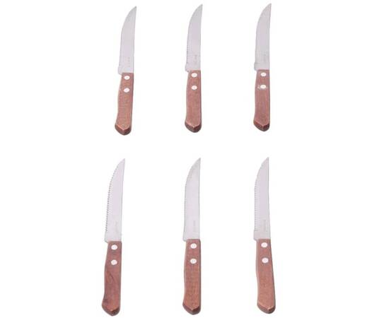 Набор стейковых ножей 6 предметов с деревянными ручками (лезвие 11.5 см) Kamille (5300), изображение 3