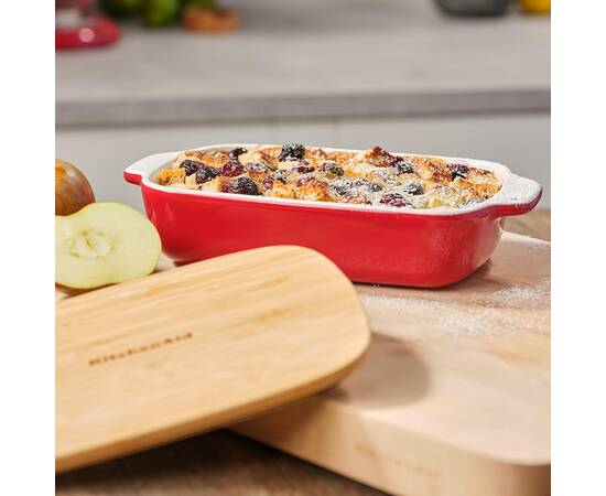 Форма для випічки з кришкою KitchenAid керамогранітна, 6,5 х15, 5х26 см 0,9 л, колір червоний (CC006104-001), зображення 3