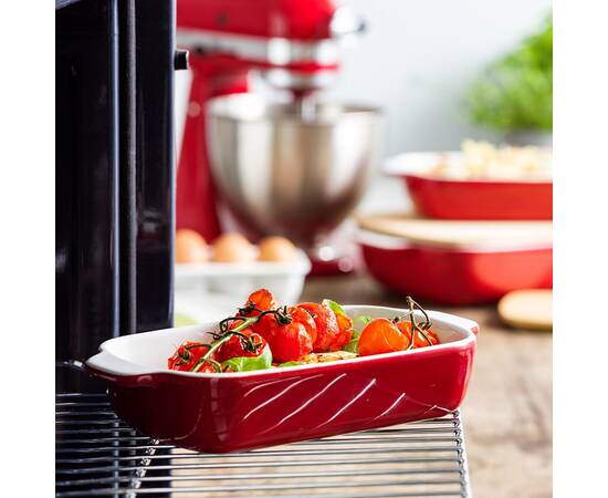 Форма для випічки з кришкою KitchenAid керамогранітна, 6,5 х15, 5х26 см 0,9 л, колір червоний (CC006104-001), зображення 4