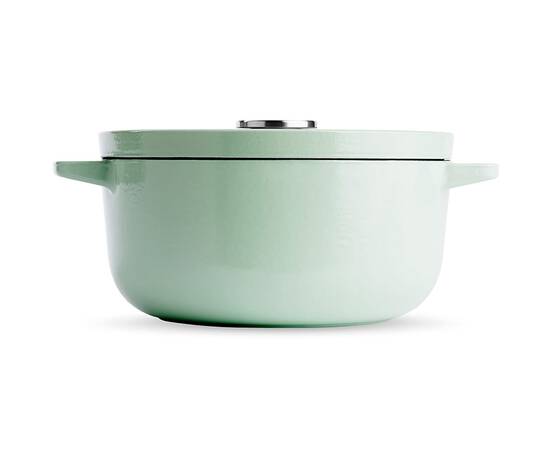 Каструля чавунна з кришкою KitchenAid, 22 см 3,3 л, колір фісташковий (CC007433-001), Тип: каструля, Об'єм: 3,3 л, Колір: зелений, зображення 2