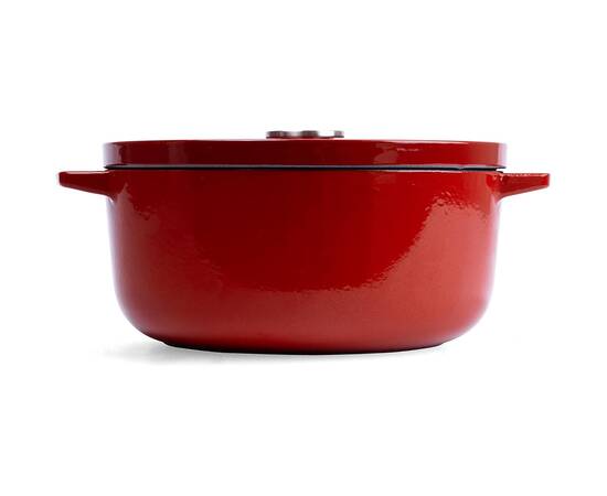 Каструля чавунна з кришкою KitchenAid, 22 см 3,3 л, червона (CC006057-001), Тип: каструля, Об'єм: 3,3 л, Колір: червоний, зображення 2