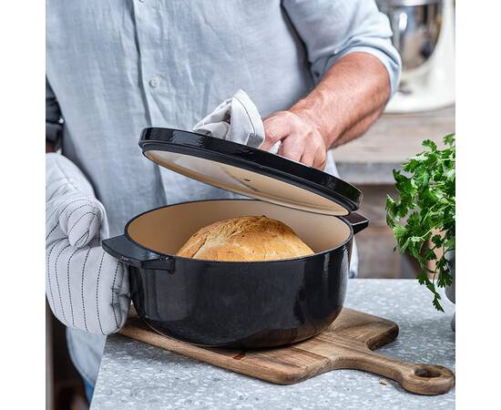 Каструля чавунна з кришкою KitchenAid, 26 см 5,2 л, чорна (CC006061-001), Тип: каструля, Об'єм: 5,2 л, Колір: чорний, зображення 4