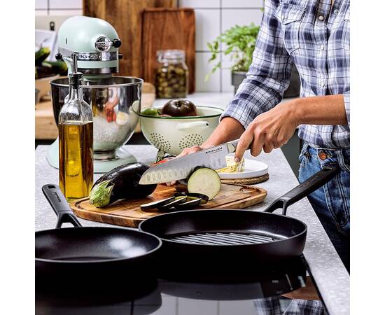 Сковорода-гриль KitchenAid CFA, 28 см с керамическим покрытием (CC005681-001), Цвет: черный, Тип: сковорода-гриль, Форма: круглая, Диаметр (см): 28, изображение 3