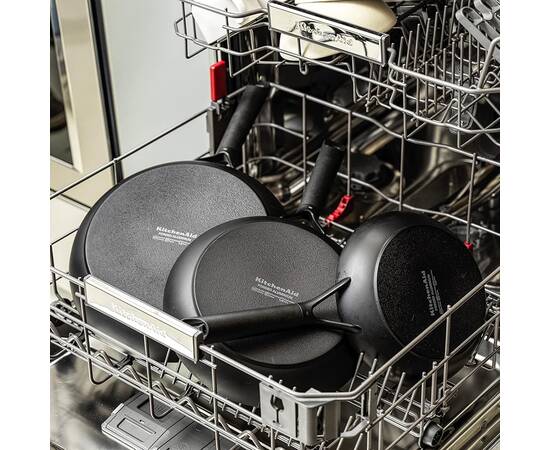 Сковорода-гриль KitchenAid CFA, 28 см с керамическим покрытием (CC005681-001), Цвет: черный, Тип: сковорода-гриль, Форма: круглая, Диаметр (см): 28, изображение 4