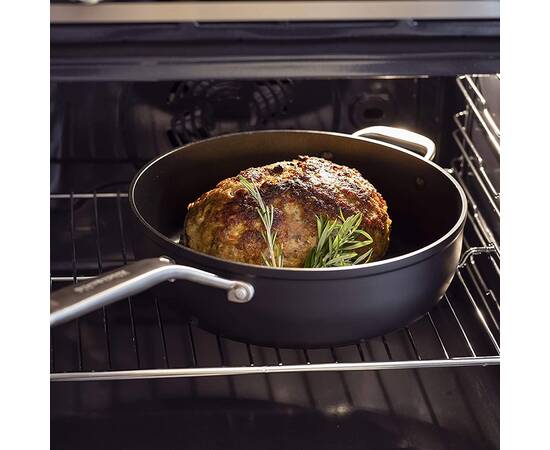 Сотейник с крышкой KitchenAid FHA, 28 см с керамическим покрытием (CC005697-001), Цвет: черный, Тип: сотейник, Форма: круглая, Диаметр (см): 28, изображение 5