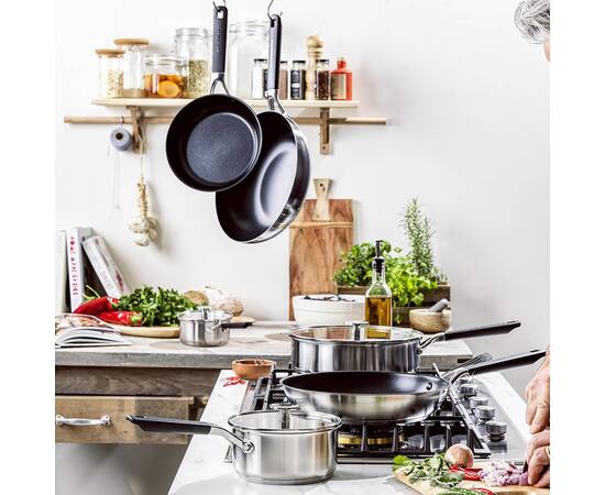 Вок KitchenAid CSS, 28 см з керамічним покриттям (CC005705-001), Колір: срібний, Тип: сковорода вок, Форма: кругла, Діаметр (см): 28, зображення 2