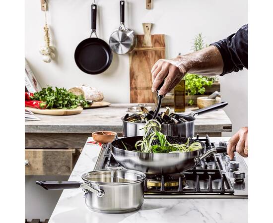 Вок KitchenAid CSS, 28 см з керамічним покриттям (CC005705-001), Колір: срібний, Тип: сковорода вок, Форма: кругла, Діаметр (см): 28, зображення 3