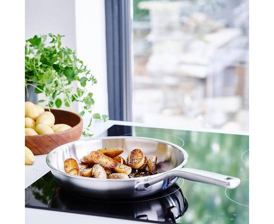 Вок із кришкою KitchenAid MSS, 28 см 3,5 л (CC003254-001), Колір: срібний, Тип: сковорода вок, Форма: кругла, Діаметр (см): 28, зображення 4