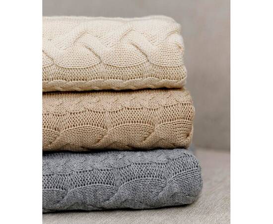 Плед 130х170 Hit Kosa-01 кремовий Прованс (033720), Основний колір: кремовий, Розмір: 130x170, зображення 5