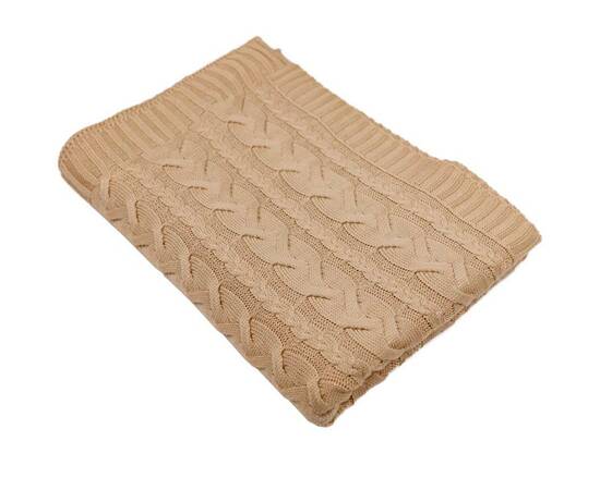 Плед 130х170 Hit Kosa-01 бежевий Прованс (033722), Основний колір: бежевий, Розмір: 130x170, зображення 2