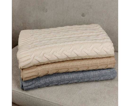 Плед 130х170 Hit Kosa-01 сірий Прованс (033721), Основний колір: сірий, Розмір: 130x170, зображення 4