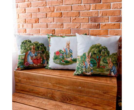 Подушка декоративна 45х45 Зайчиха із зайчатами Галявіна Прованс (034246), зображення 2