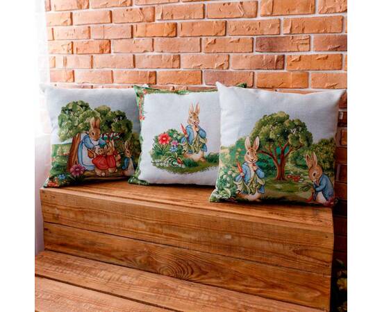 Наволочка декоративная 45х45 Заєць з морквою Галявина Прованс (034242), изображение 2