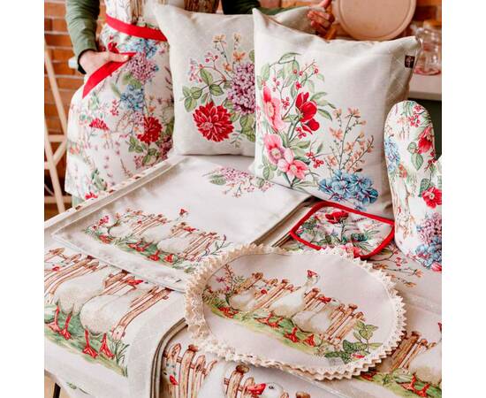 Наволочка декоративная 45х45 Квіти в рамці Гуси Прованс (034209), изображение 4