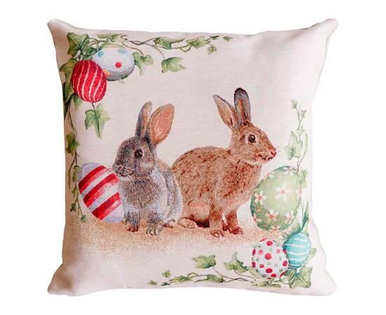 Подушка декоративна 45х45 Пара зайців з писанками Веснянка Прованс (034270), зображення 4