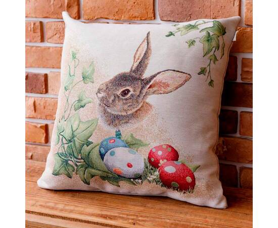 Подушка декоративна 45х45 Заєць з писанками Веснянка Прованс (034268), зображення 2