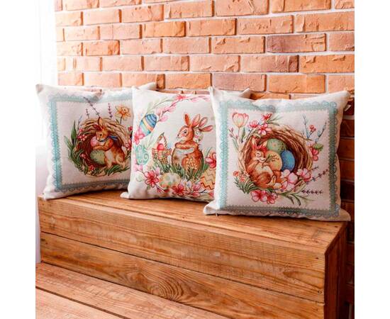 Наволочка декоративная 45х45 Зайчата в віночку Злагода Прованс (034254), изображение 2
