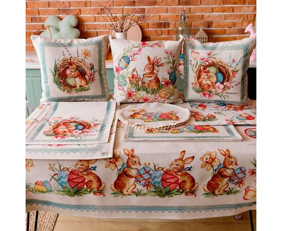 Наволочка декоративная 45х45 Зайчата в віночку Злагода Прованс (034254), изображение 3