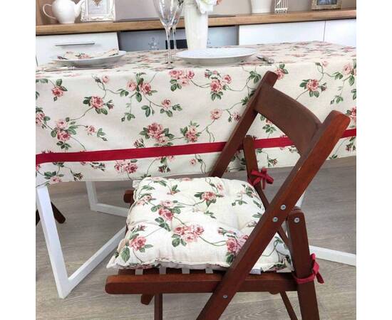 Скатерть с кантом Глорія Квіти 136х136 Прованс (014642), Тип: скатерти, Цвет: розовый, Форма скатерти: квадратная, Размер: 136x136, изображение 3