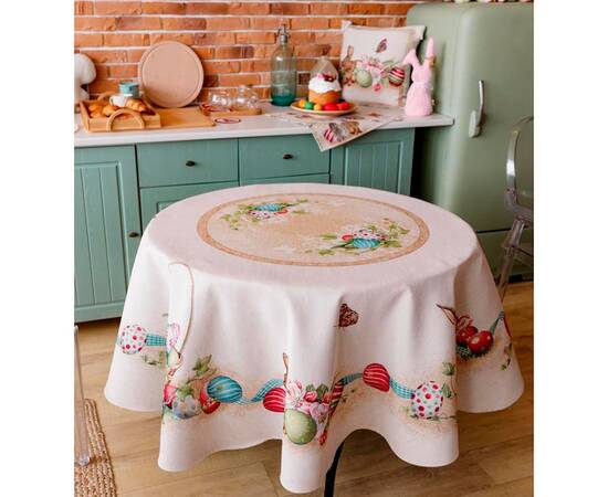 Скатертина кругла D-180 Веснянка Прованс (034149), Тип: скатертини, Основний колір: коричневий, Форма скатертини: кругла, Розмір: Ø180, зображення 2