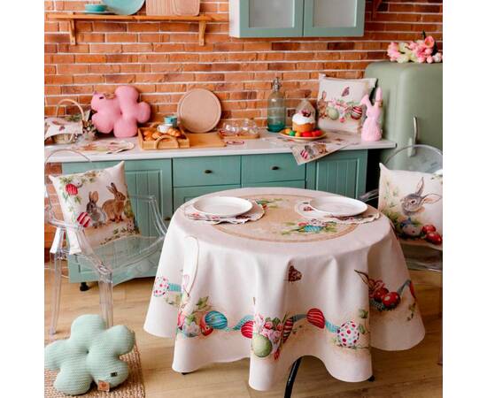 Скатертина кругла D-180 Веснянка Прованс (034149), Тип: скатертини, Основний колір: коричневий, Форма скатертини: кругла, Розмір: Ø180, зображення 4