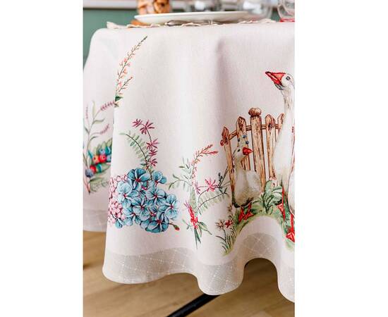 Скатерть круглая D-136 Гуси Прованс (034129), Тип: скатерти, Цвет: коричневый, Форма скатерти: круглая, Размер: Ø136, изображение 2