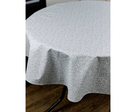 Скатерть пятноустойчивая Симфони D-180 Айс Вензель Прованс (033850), Тип: скатерти, Цвет: серый, Форма скатерти: круглая, Размер: Ø180, изображение 2