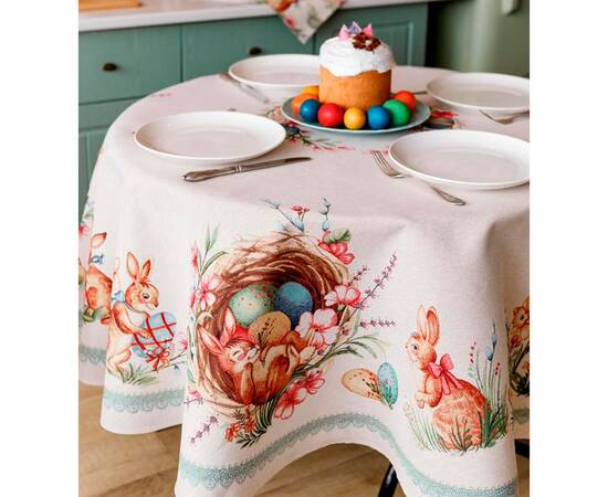 Скатерть круглая D-180 Злагода Прованс (034143), Тип: скатерти, Цвет: коричневый, Форма скатерти: круглая, Размер: Ø180, изображение 2