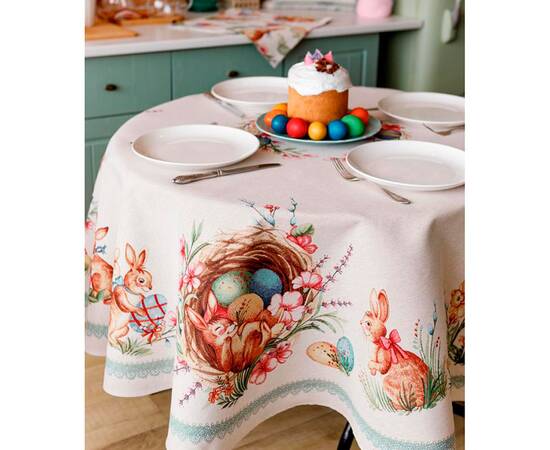 Скатертина овальна 135х240 Злагода Прованс (034187), Тип: скатертини, Основний колір: коричневий, Форма скатертини: овальна, Розмір: 135x240, зображення 5