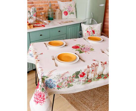 Скатерть 135х180 Гуси Прованс (034097), Тип: скатерти, Цвет: коричневый, Форма скатерти: прямоугольная, Размер: 135x180, изображение 3