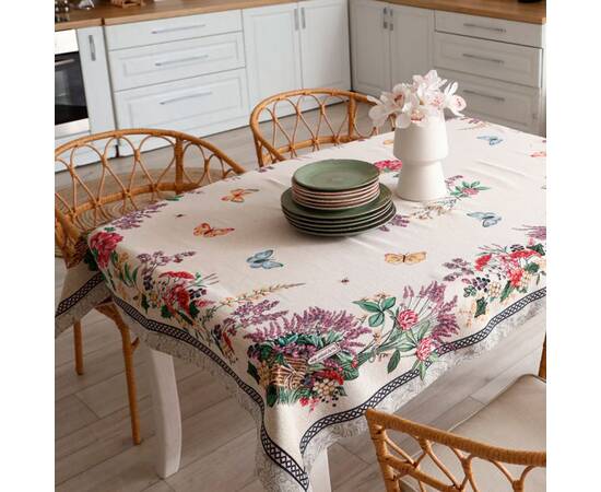 Скатертина 135х350 Лавандове поле Прованс (034315), Тип: скатертини, Основний колір: бузковий, Форма скатертини: прямокутна, Розмір: 135x350, зображення 2