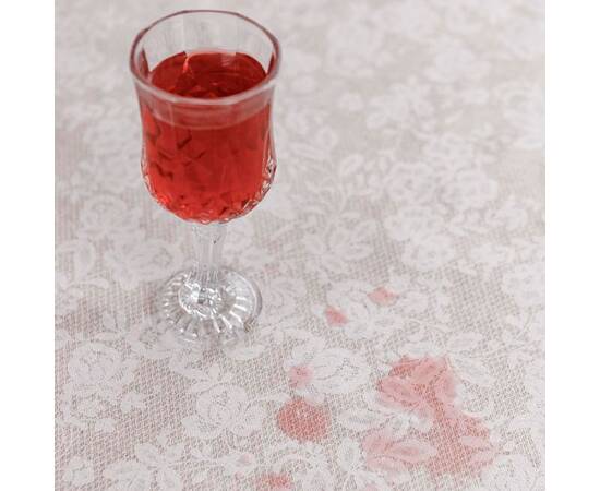 Скатертина плямостійка Симфони 136х220 Червоні розочки на натюрель Прованс (033591), Тип: скатертини, Основний колір: червоний, Форма скатертини: прямокутна, Розмір: 136x220, зображення 4