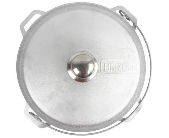 Казан алюмінієвий з дужкою та кришкою 4 л Азія Brizoll (11-004-1), Об’єм казана: 4 л, Наявність кришки: з алюмінієвою кришкою, зображення 2