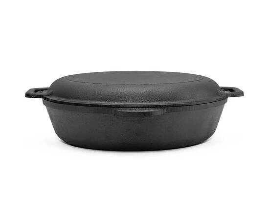 Сковорода чугунная с чугунной крышкой- сковородой 280х60 мм Monolith Brizoll (M2860U-2), Цвет: черный, Тип: сковорода, Форма: круглая, Диаметр (см): 28, изображение 3