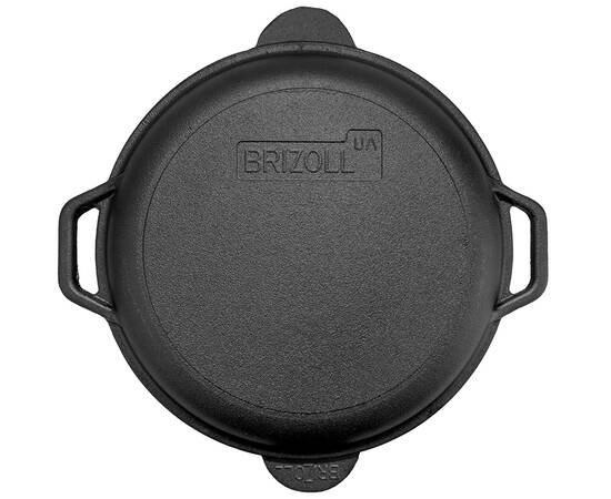 Сковорода чугунная с чугунной крышкой- сковородой 280х60 мм Monolith Brizoll (M2860U-2), Цвет: черный, Тип: сковорода, Форма: круглая, Диаметр (см): 28, изображение 4