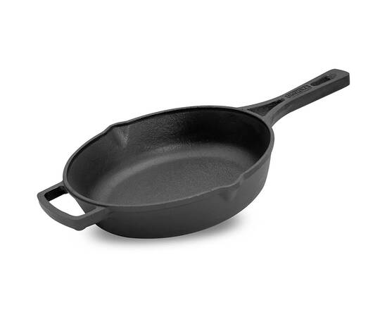 Сковорода чугунная с литой ручкой 240х60 мм Monolith с крышкой- сковородой Brizoll (M2460P-2), изображение 2