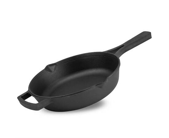 Сковорода чугунная с литой ручкой и чугунной крышкой 260х60 мм Monolith Brizoll (M2660P-1), изображение 4