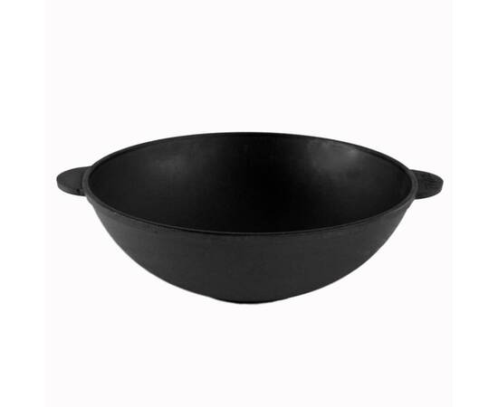 Сковорода чугунная WOK с чугунной крышкой 4,7 л 300х103 мм Brizoll (W30-1), Цвет: черный, Тип: сковорода вок, Форма: круглая, Диаметр (см): 30, изображение 4