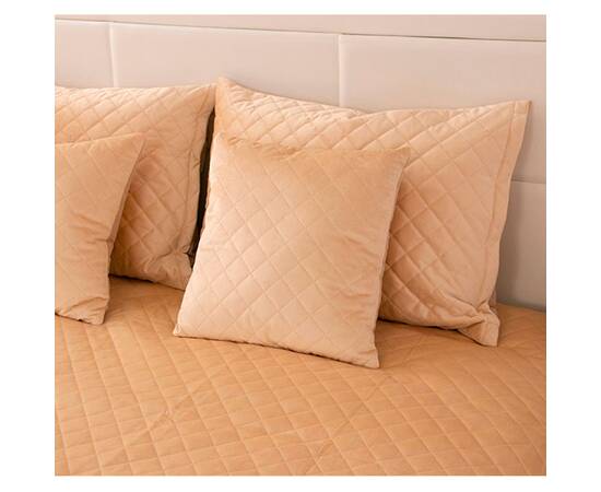 Подушка 40х40 декоративна велюрова Beige ромб Руно (311.55_Beige ромб), Колір: бежевий, Розмір: 40x40, зображення 3