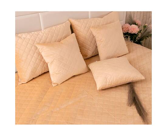 Подушка 40х40 декоративна велюрова Beige ромб Руно (311.55_Beige ромб), Колір: бежевий, Розмір: 40x40, зображення 4