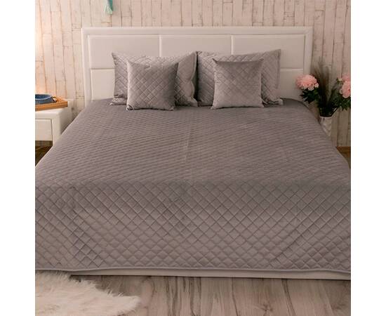 Подушка 40х40 декоративна велюрова Grey ромб Руно (311.55_Grey ромб), Колір: сірий, Розмір: 40x40, зображення 5